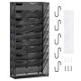 Wall-mounted metal file holder 10 pockets with name tag