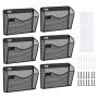 Wall-mounted file holder, metal 6-pocket organizer