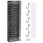 Wall-mounted metal file holder, 16 pockets for office and home