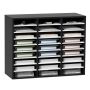Wooden 27-section document organizer, black-white