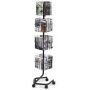 Rotating brochure stand 4 tiers, 32 pockets, with wheels