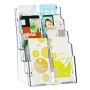 Acrylic 4-Tier Brochure Holder 8.5x11 Inch, Clear Stand