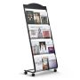 4-Tier Brochure and Magazine Display Shelf with Wheels