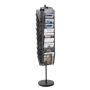 Rotating metal brochure and magazine stand, 30 pockets