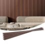 Wooden Acoustic Wall Panels, 8-Piece, 96x6 Inch, Dark Teak
