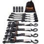 Ratchet Tie Down Straps, 4-Pack, 1.6 in. x 8 ft., 5208 lb. Breaking Strength