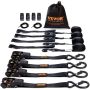 Ratchet Tie Down Straps 1 inch x 15 feet, 4 pcs., 2200 lbs. breaking strength