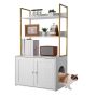 Cat litter box cabinet, 70 cm, metal legs, 2 shelves, waterproof