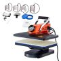 Heat press 8 in 1, 12x15 cm, sublimation machine with 360° rotation
