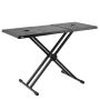 Height-adjustable folding DJ stand (32"-43") with tabletop