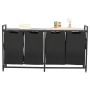4-compartment laundry sorting bin with metal frame and wooden top, 600D oxford fabric, for bathroom