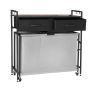 3-piece laundry sorting box with wheels and wooden top