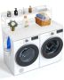 Wooden washer dryer countertop with shelf, 54x27, white