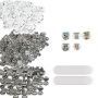 500pcs 1 inch (25mm) round metal and plastic button parts kit for DIY