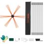9 m chimney sweep set with nylon rods and 360° cleaning brush