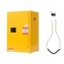 Flammable storage cabinet, 59x46x90 cm, galvanized steel, yellow