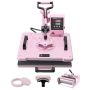 Heat press machine 30.5x38.1 cm 5 in 1, pink t-shirt