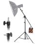 Aluminum adjustable photography light stand, 390 cm, with air cushion and boom