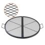 Folding Steel Fire Pit Grate, 36 Inch, Black