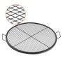 X-marks Round Steel Fire Pit Grate, 36 Inch, Black