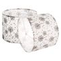 Drum-shaped linen lampshade set, 13 inches, light dandelion pattern