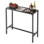 Outdoor bar table 100x37.5 cm, metal frame, waterproof table top