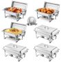 Buffet cutlery set with 6 pans, 8 L, silver