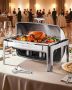 Stainless steel 9 L baking dish with folding top and stand, silver color