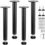 Steel adjustable table legs, black, 406.4 mm, 4 pcs., 1200 lb load capacity