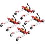 Hydraulic car jack with 360° wheels, 1500 lbs, 4-piece set