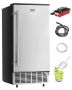 Built-in stainless steel ice maker, 80 lbs/day, with drain pump