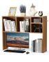 Desktop wooden bookshelf with 1 tier, 37x9.4x28.7 cm