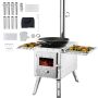 Portable stainless steel wood-burning stove for tents, 218 cm