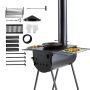 Portable wood-burning stove, alloy steel, 3 m, with chimney pipes