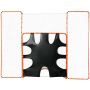 3-in-1 Lacrosse Goal with Backrest and Target, Steel Frame, 12'x9', Orange