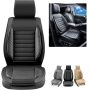 Universal faux leather car seat cover set, 2 pcs, black