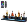 LED Lighted 2-Tier Acrylic Liquor Bottle Stand, 40 Inch