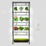 DIY metal plant stand with grow lights, 180 cm