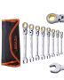 Flexible ratchet wrench set, cr-v steel, 8-piece, 8-17 mm, metric