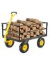 Steel Garden Cart 1400 lbs, 13 inch all terrain wheels, with mesh sides