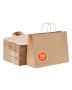 Kraft paper bags with handles, 16x6x12 cm, 100 pcs., brown, reusable