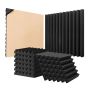 Acoustic self-adhesive foam panels, 12x12x2 inches, black, 24 pcs.