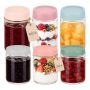 Užsukami stiklainiai Relaxdays, 6 vnt., 350 ml ir 450 ml