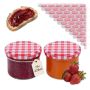 Užsukamų stiklainių rinkinys Relaxdays, 75 vnt., 220 ml, Raudona ir balta, Ø 8,5 × 6,5 cm