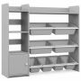 Vaikiška lentyna – žaislų organizatorius, 4 didelės ir 4 mažos dėžės, 112 × 100 × 30 cm