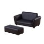 Children's sofa with footstool Homcom, black
