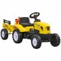Children's pedal tractor, with trailer and 2 tools, 133 × 42 × 51 cm