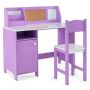 Vaikiškas rašomasis stalas su spintele, Violetinis, 90,17 × 44,45 × 85,09 cm