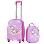 Детский комплект чемодан и рюкзак VEVOR LGA4T-16UNC-P08, 2 предмета, Розовый, 32 × 23 × 45 см