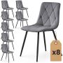 Dining chairs MILO, 8 pcs, gray, 45.5 × 87 × 43.5 cm